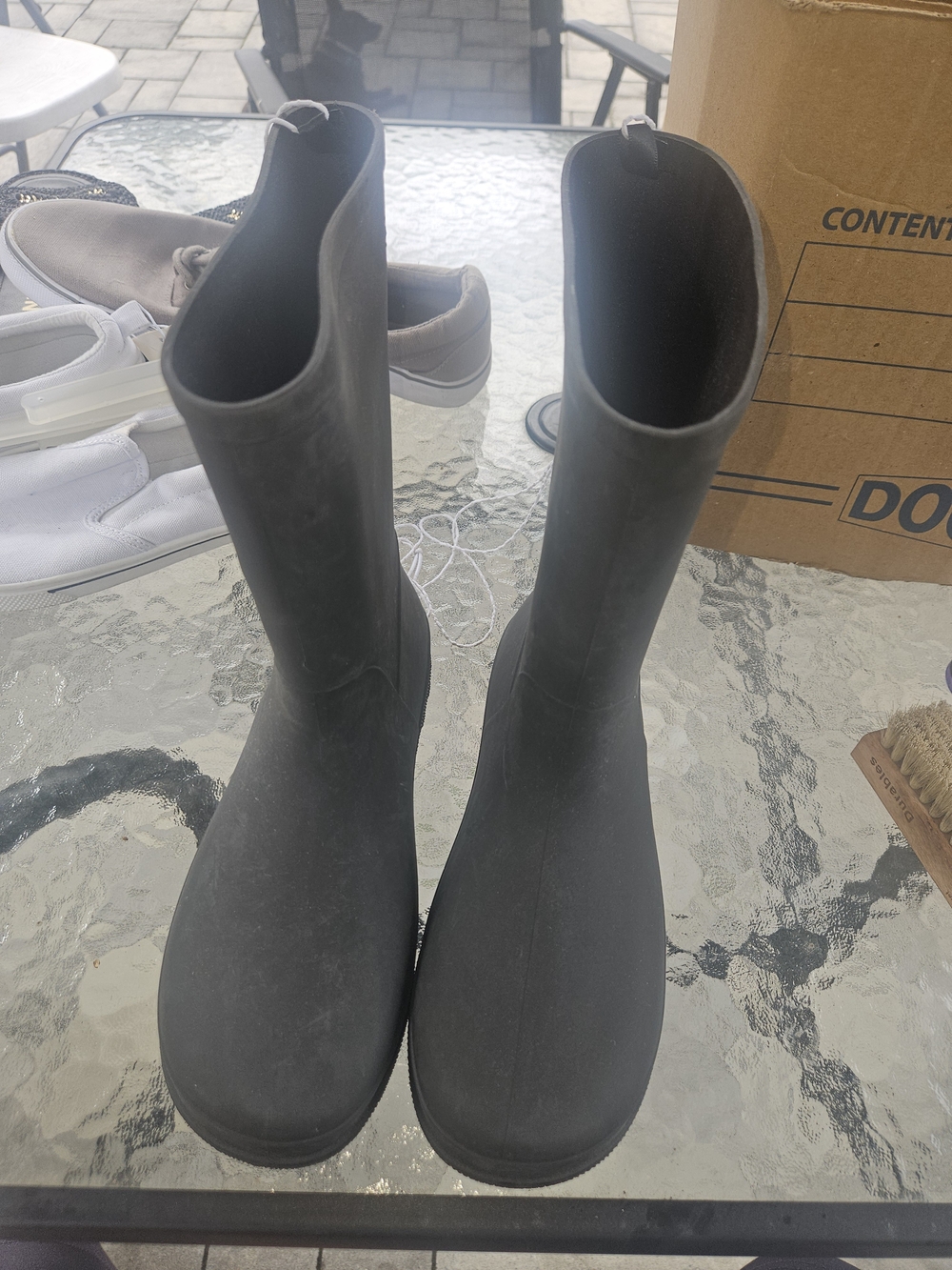 Cat & Jack Black Tall Rubber Rain Boots